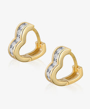 Heart CZ Hoops