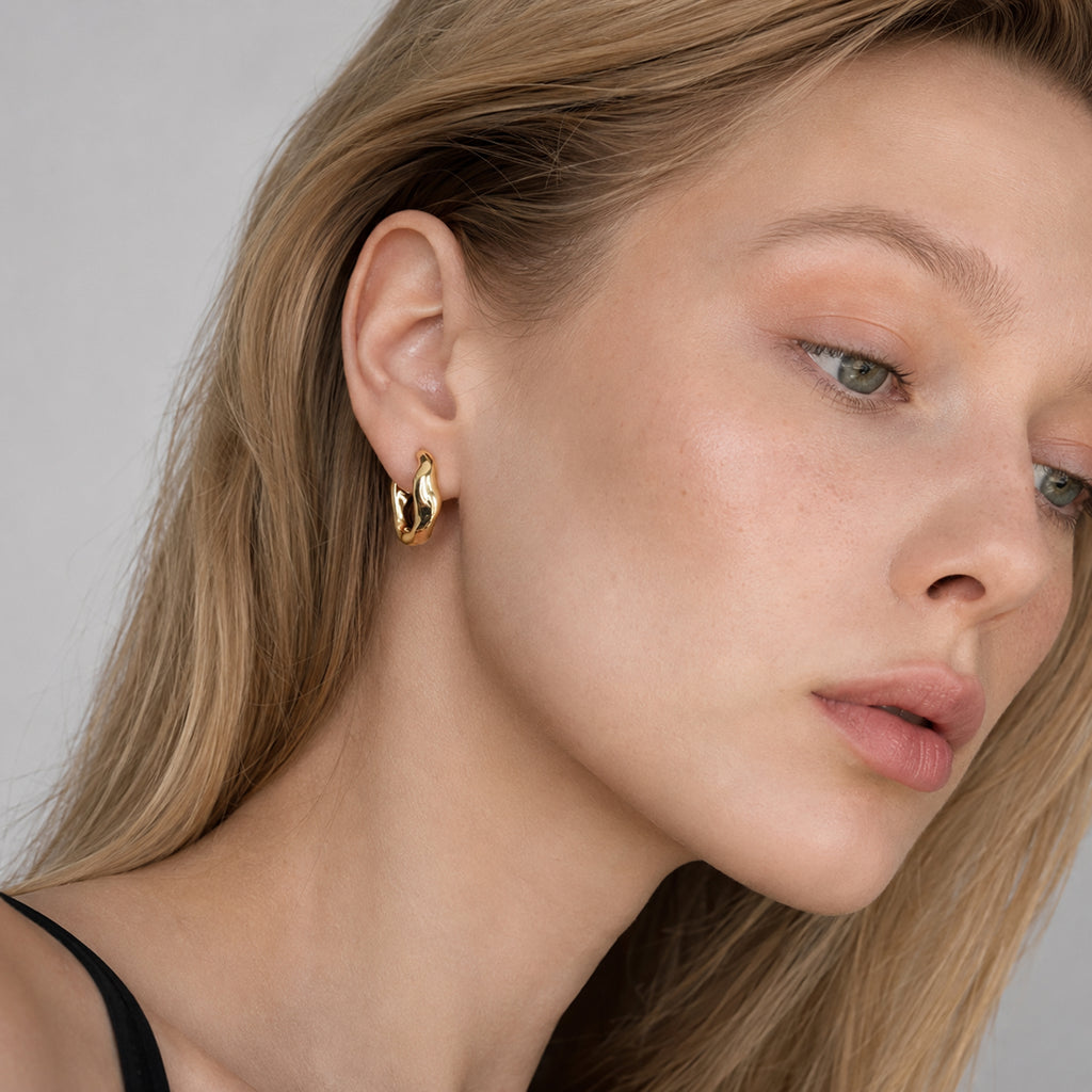 Flowline Sculpted Fluid Hoop Earrings