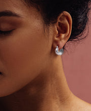 Alexcraft 925 Sterling Silver Earrings Hammered Chunky Hoop Earrings for Women 14k Gold Plated Hypoallergenic Texture Thick Huggie Earrings Wide Hoop Earrings