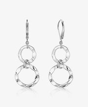 Double Open Circle Drop Earrings