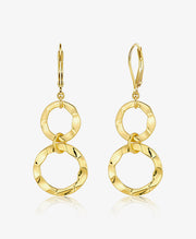 Double Open Circle Drop Earrings