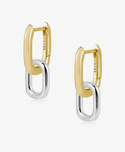 Two Tone Drop Link Hoop Earring
