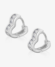 Heart CZ Hoops