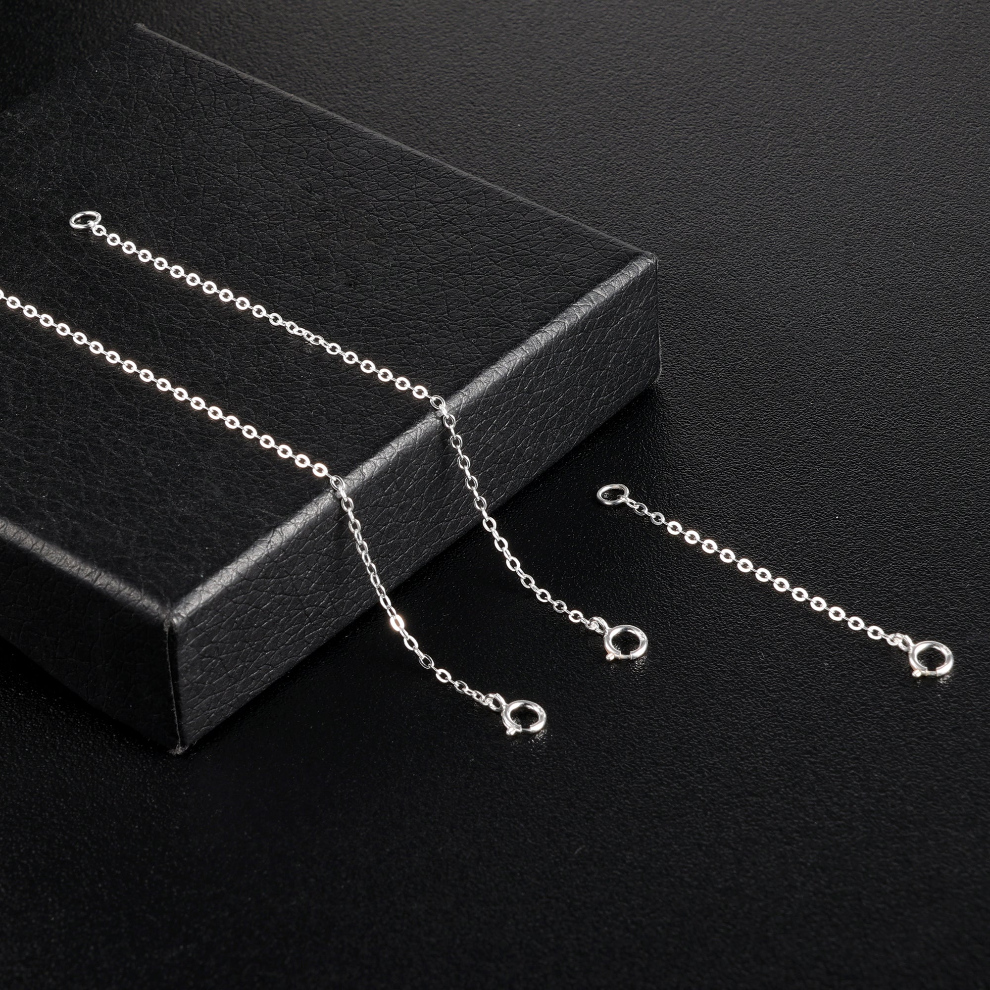 Silver Necklace Extender Chain Set - 2, 4 & 6 Inch