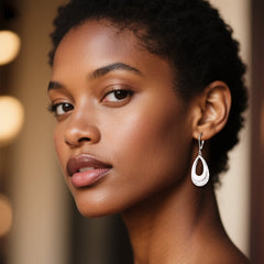 Hammered Layer Drop Earrings