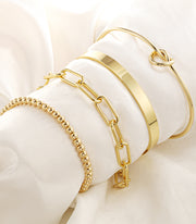 Dainty Gold Bracelet Set
