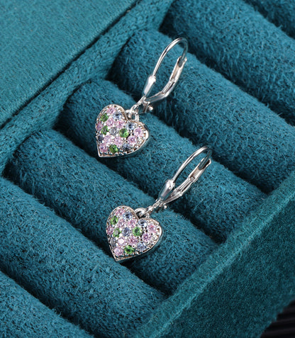 Colored Diamond Heart Earrings