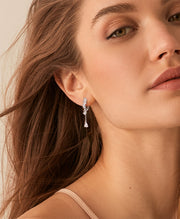 Teardrop CZ Dangle Drop Earrings