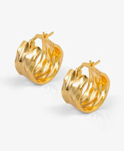 925 Sterling Silver Earrings Hammered Small Chunky Hoop Earrings for Women Hypoallergenic Thick Wide Hoop Earrings