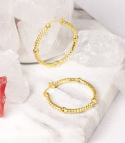 Wrapped Bead Circle Hoop Earrings