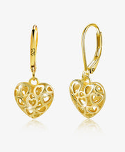 Heart Skeleton Dangle Drop Earrings