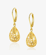 Teardrop Filigree Drop Earrings