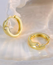 Twisted CZ Huggie Hoop Earrings