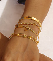 Dainty Gold Bracelet Set