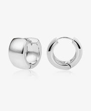 Thick Chunky Round Huggie Hoops Earrings