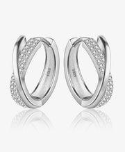 Stunning CZ Paved Huggie Hoop