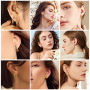 Alexcraft Small Hoop Earrings Set for Women, 14K Gold/Sliver Plated Chunky Huggie Hoop Earring Hypoallergenic Stackable Earrings for Woman Multiple Piercing Dainty Jewelry Gift