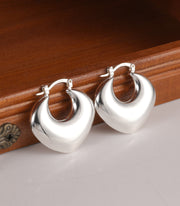 Chunky Heart Hoop Earrings