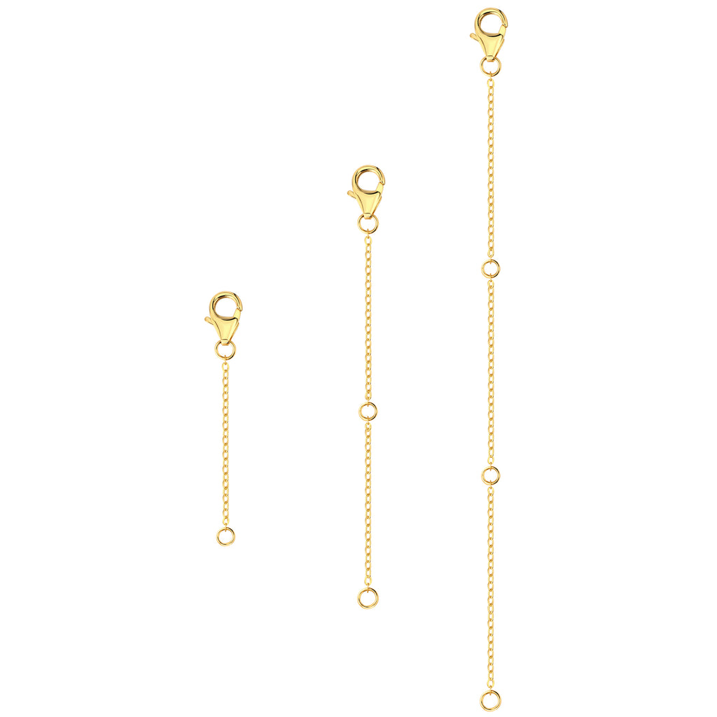 Flat Cross Chain Necklace Extender Set - 2, 4 & 6 Inch