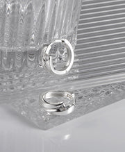 Twisted CZ Huggie Hoop Earrings