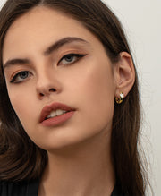 Twisted CZ Huggie Hoop Earrings