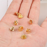 4 Pairs Earring Backs, 14K Gold Plated Earring Backs Replacement Hypoallergenic Secure Earring Backs for Droopy Ears Studs Earring