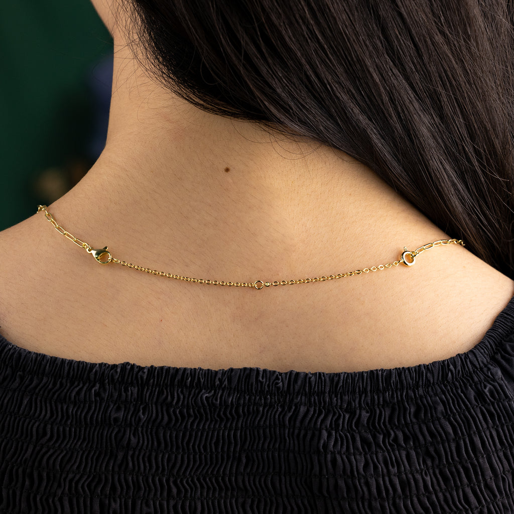 Gold Plated Flat Cross Chain Necklace Extender Set - 2, 4 & 6 Inch