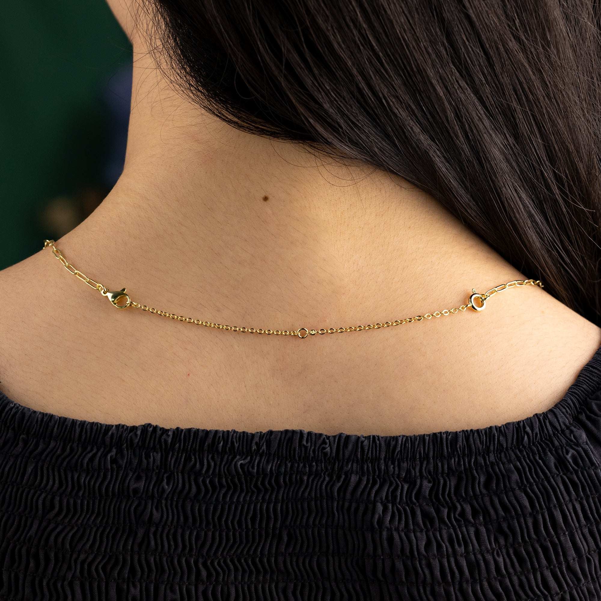 Gold Plated Flat Cross Chain Necklace Extender Set - 2, 4 & 6 Inch