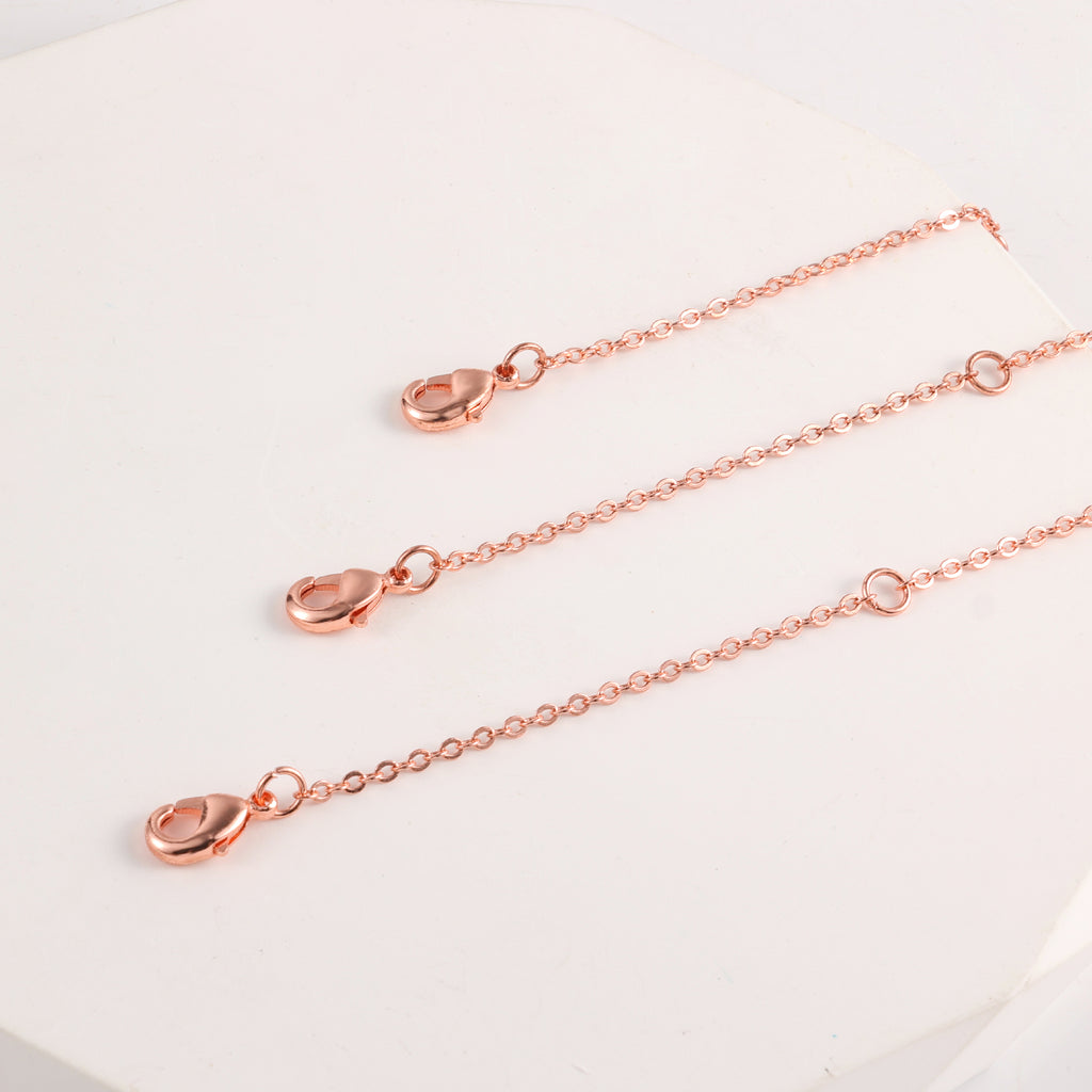 Flat Cross Chain Necklace Extender Set - 2, 4 & 6 Inch