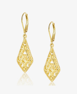 Geometric Filigree Drop Earrings