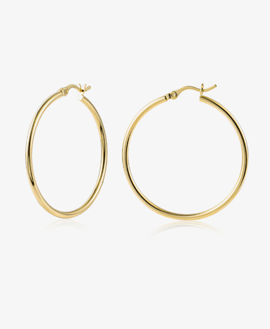 Thick Hollow Tube Hoops Earrings