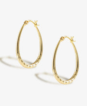 Alexcraft Silver Oval Hoop Earrings Hypoallergenic 14K Gold Plated Sterling Silver Lightweight Oval Hoop Earrings for Women