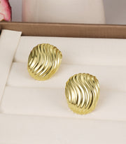 Gold Threaded Stud Earrings