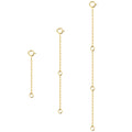 Gold Plated Flat Cross Chain Necklace Extender Set - 2, 4 & 6 Inch