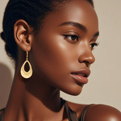 Hammered Layer Drop Earrings