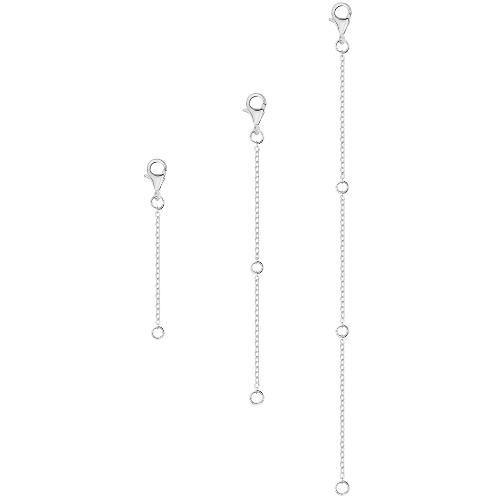 Flat Cross Chain Necklace Extender Set - 2, 4 & 6 Inch