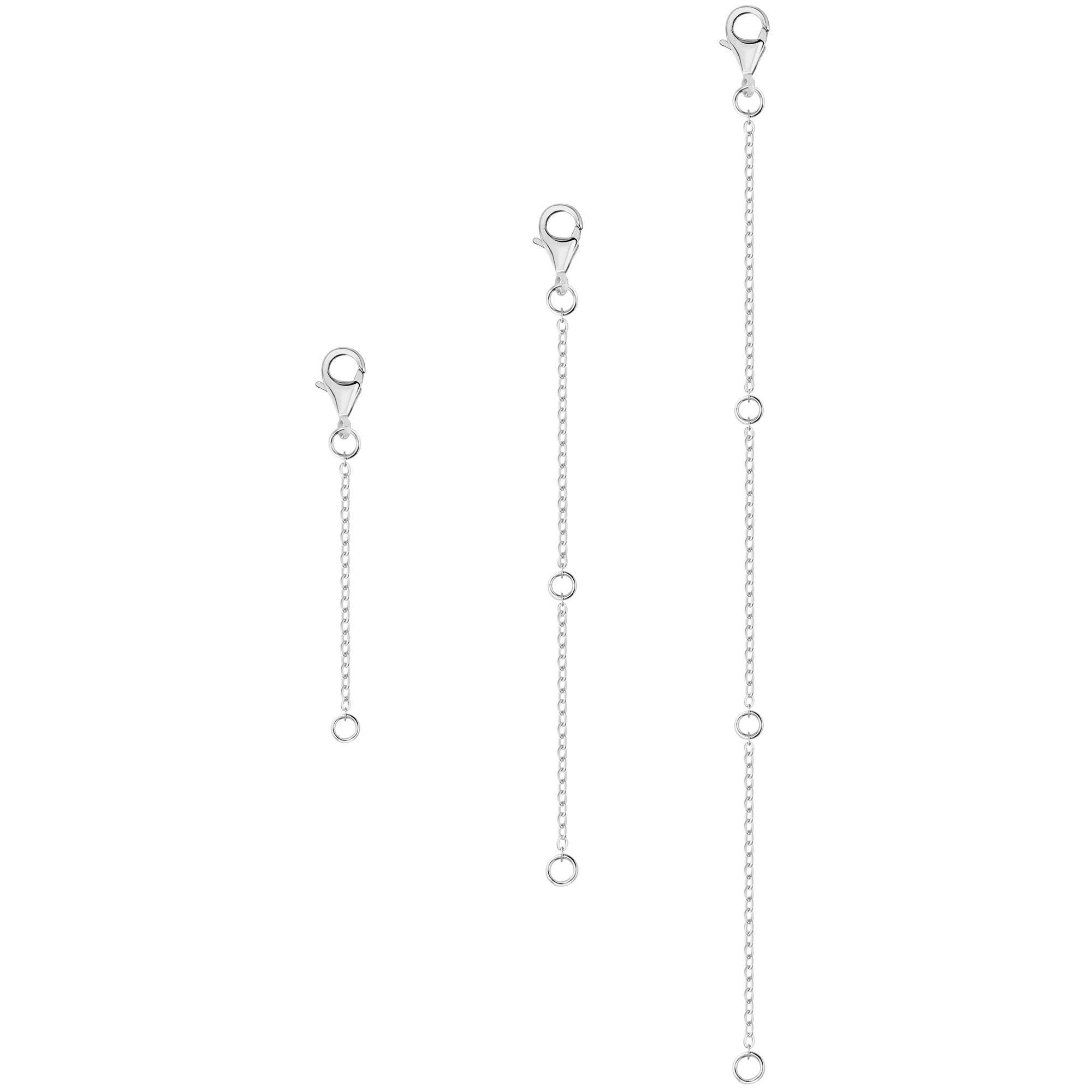 Flat Cross Chain Necklace Extender Set - 2, 4 & 6 Inch