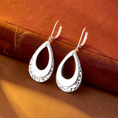 Hammered Layer Drop Earrings