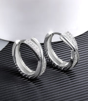 Stunning CZ Paved Huggie Hoop