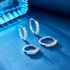 5-Stone Moissanite Huggie Hoop Earrings