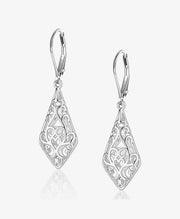 Geometric Filigree Drop Earrings