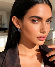 Four-Leaf Clover Charm Stud Earrings