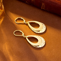 Hammered Layer Drop Earrings