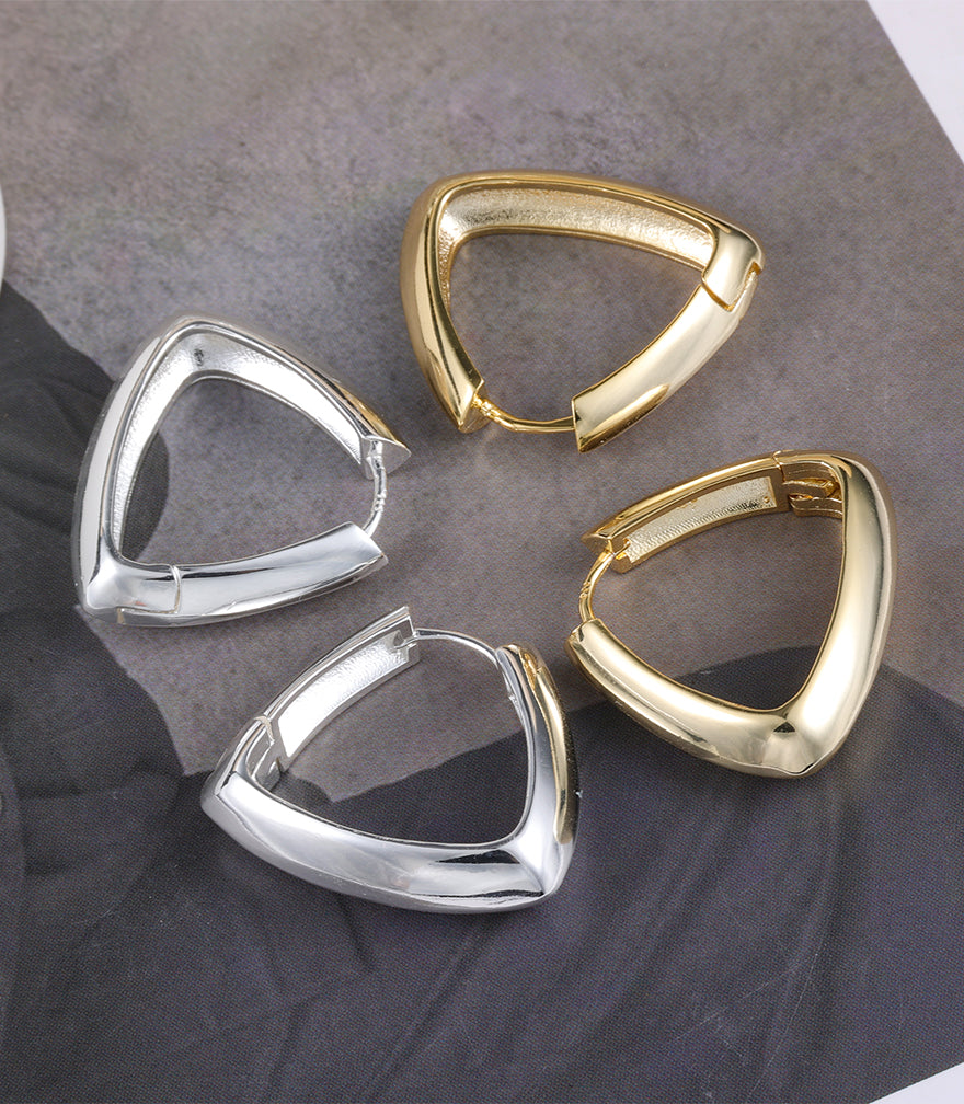 Triangle Geo Huggie Hoop Earrings