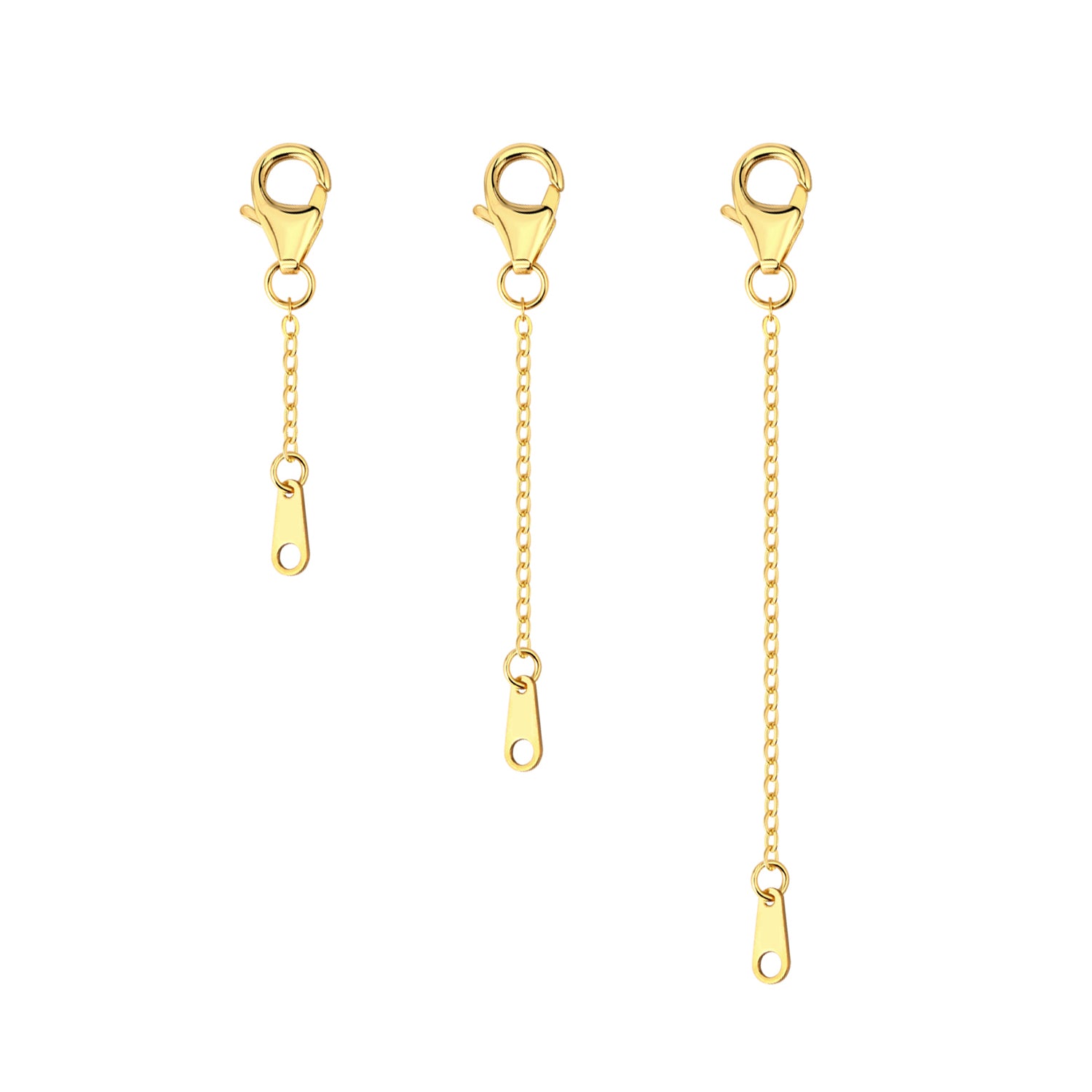 Flat Cross Chain Necklace Extender Set - 1, 2 & 3 Inch