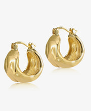 Alexcraft 925 Sterling Silver Earrings Hammered Chunky Hoop Earrings for Women 14k Gold Plated Hypoallergenic Texture Thick Huggie Earrings Wide Hoop Earrings