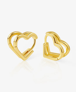 Double Heart Hoops