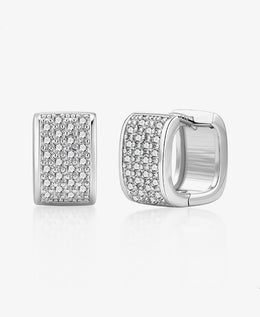 Small Thick CZ Hoop Earrings