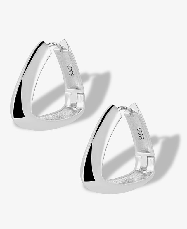 Triangle Geo Huggie Hoop Earrings