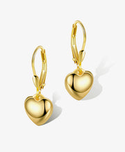 Love Heart Dangle Drop Earrings